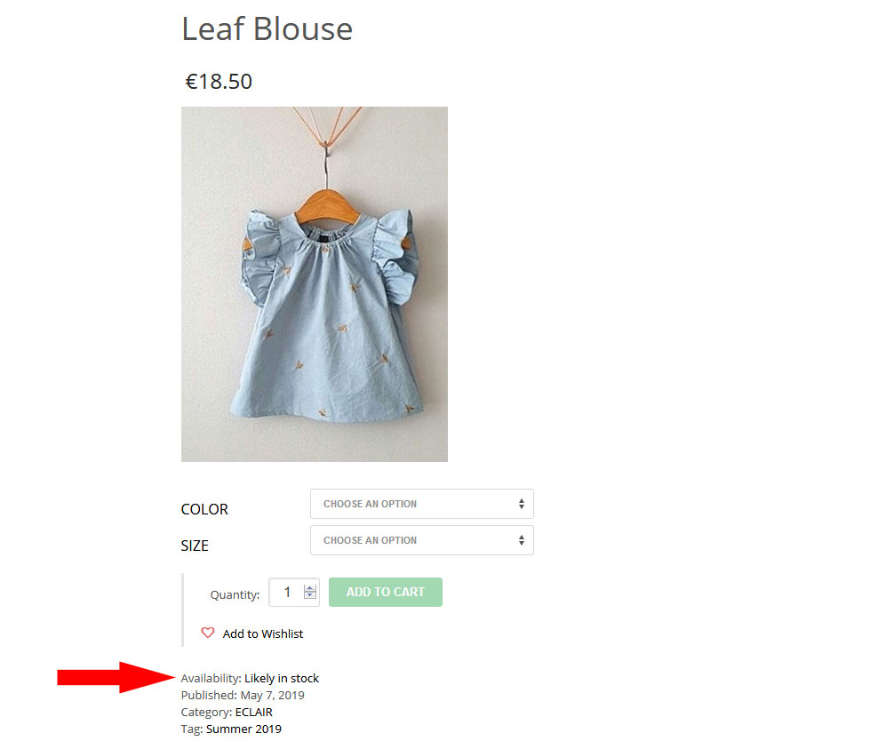 Shop tip: Availability indication Shop tip: Availability indication