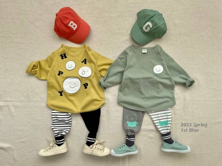 1st Blue - Korean Children Fashion - #childofig - Haha Bear Sticky Pants - 3