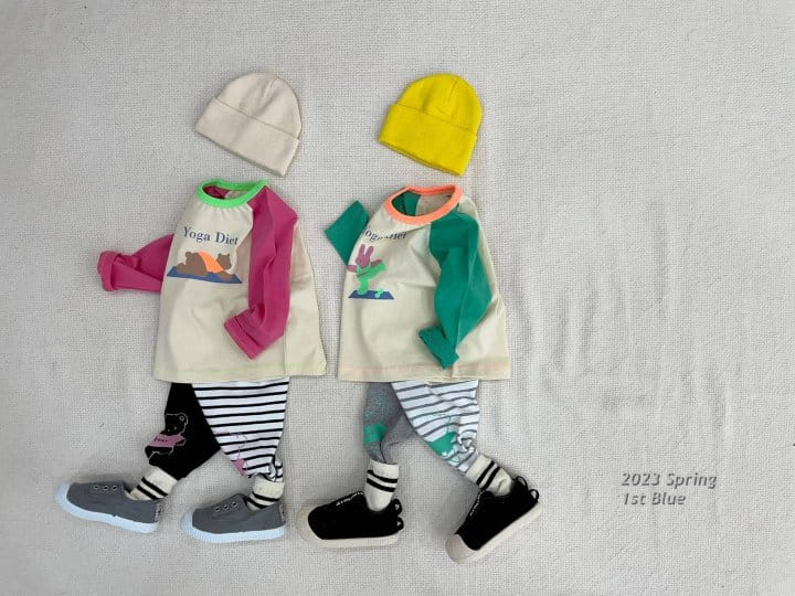 1st Blue - Korean Children Fashion - #discoveringself - Haha Bear Sticky Pants - 6
