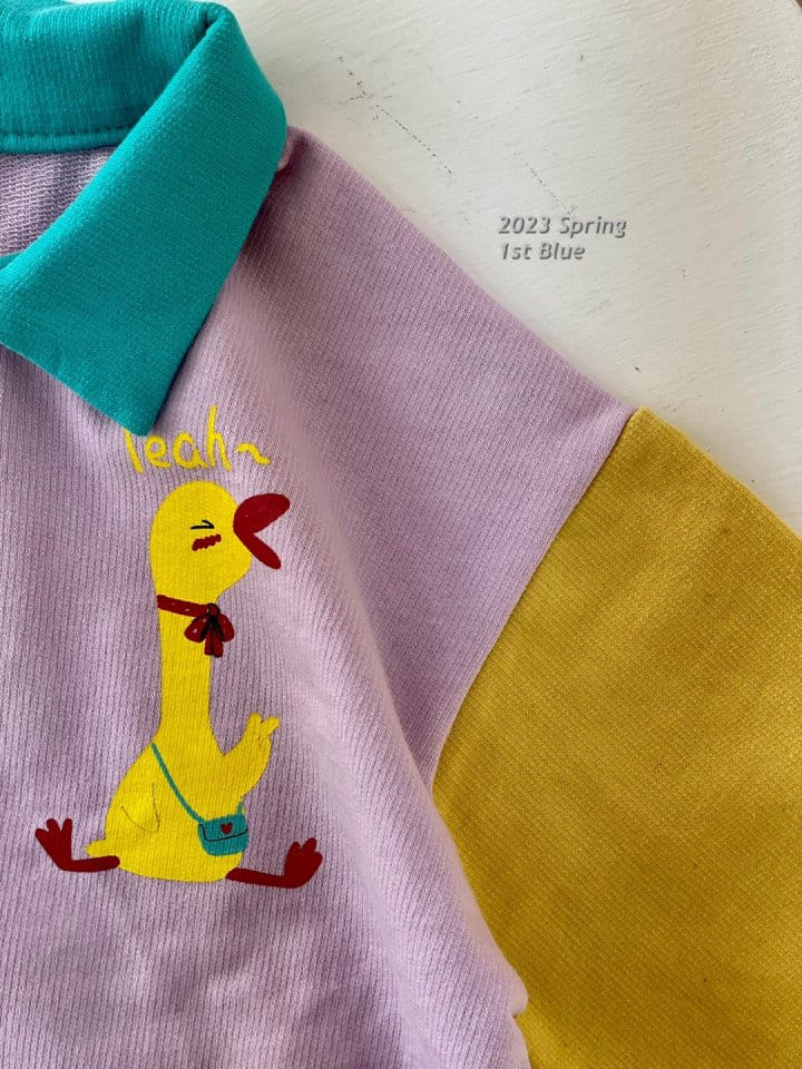 1st Blue - Korean Children Fashion - #kidzfashiontrend - Duck Collar Tee - 3