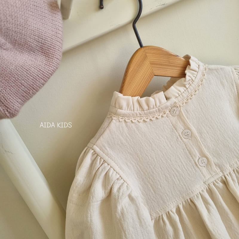 Aida - Korean Baby Fashion - #babyboutique - Motive Cream One-piece - 3