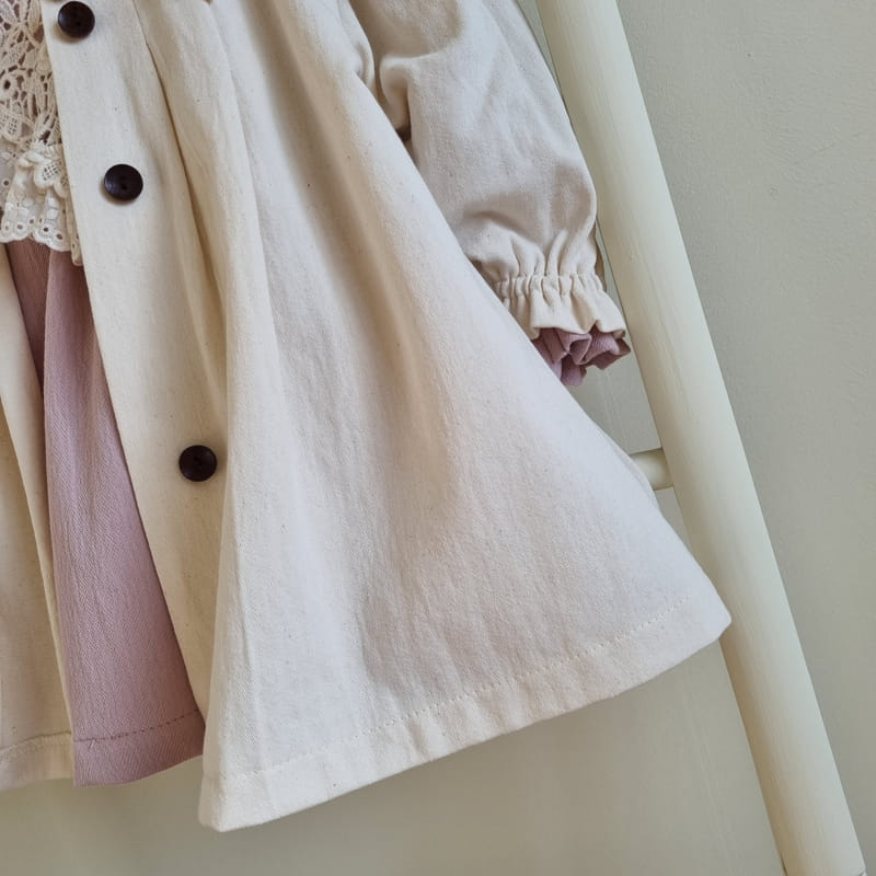 Aida - Korean Baby Fashion - #babyboutiqueclothing - Cream Outer One-piece - 6