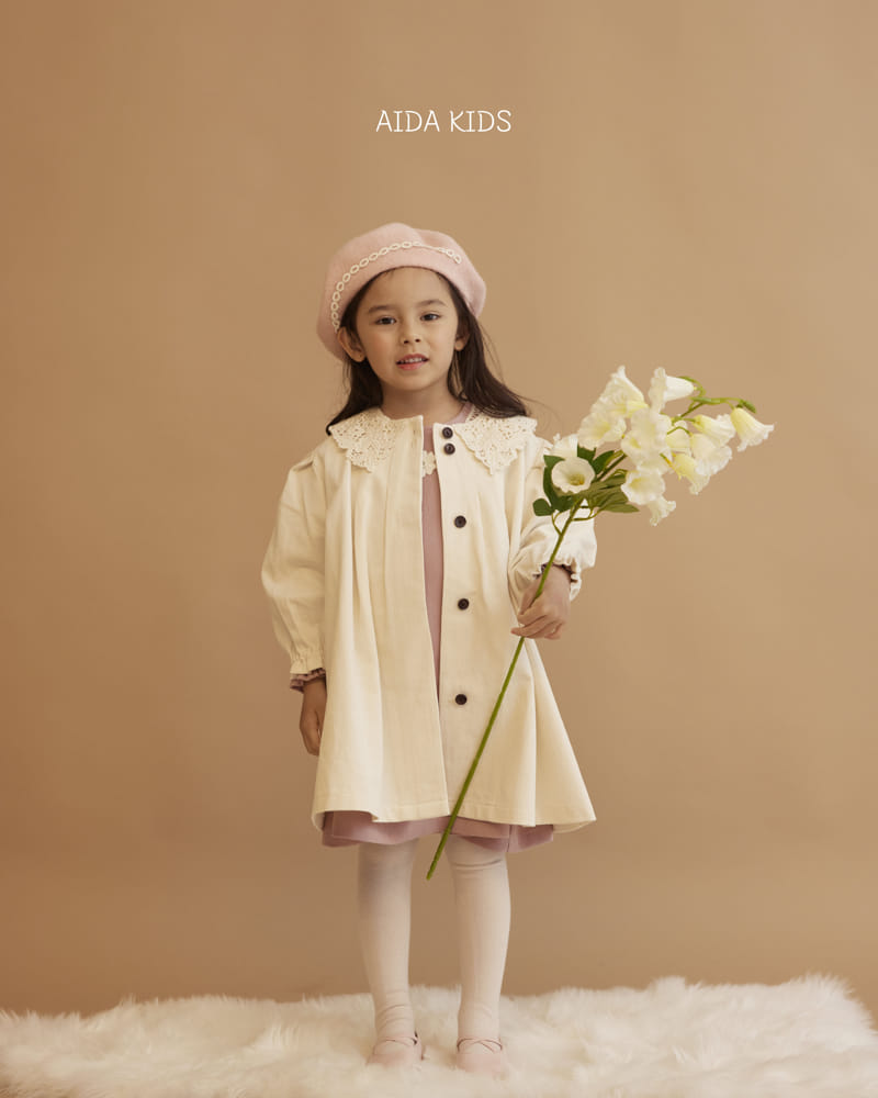 Aida - Korean Baby Fashion - #babyclothing - Cream Outer One-piece - 7