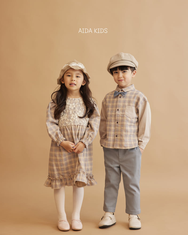 Aida - Korean Baby Fashion - #babyfashion - Purple Check One-piece - 9