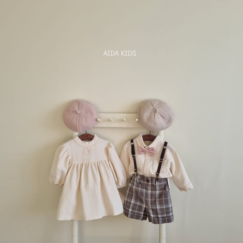 Aida - Korean Baby Fashion - #babyfashion - Motive Cream One-piece - 7