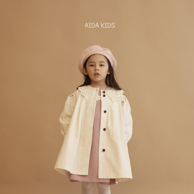 Aida - Korean Baby Fashion - #babyfever - Cream Outer One-piece - 9