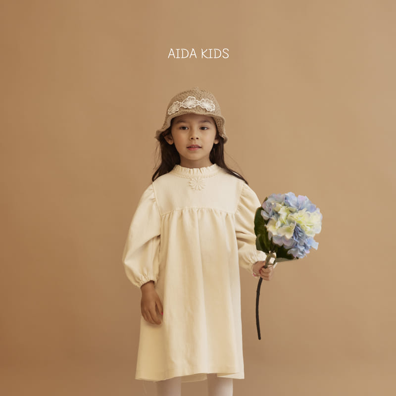 Aida - Korean Baby Fashion - #babyfever - Motive Cream One-piece - 8