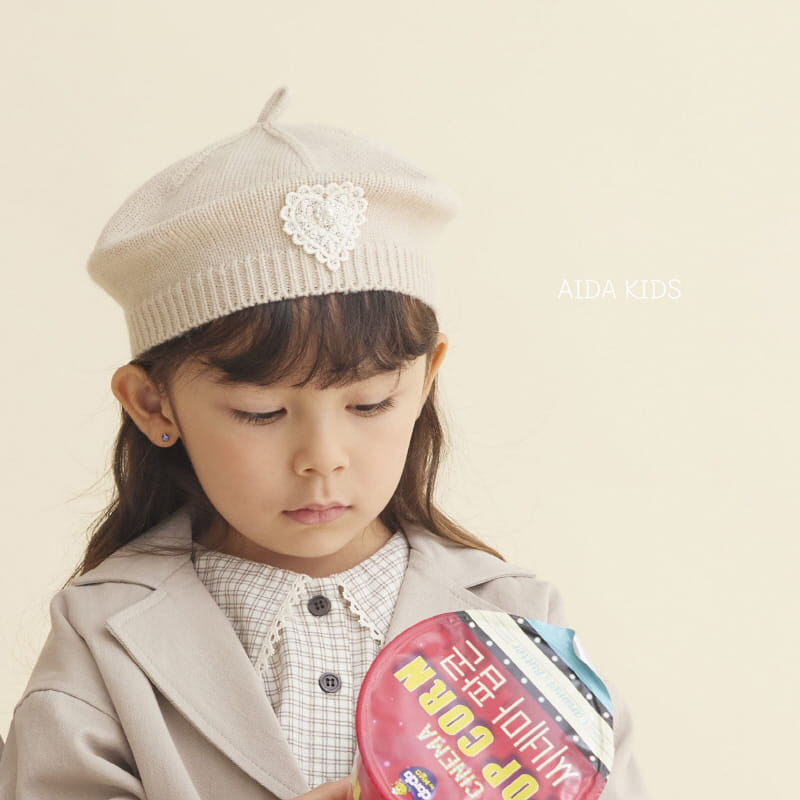 Aida - Korean Baby Fashion - #babygirlfashion - Heart Beret Hat - 6