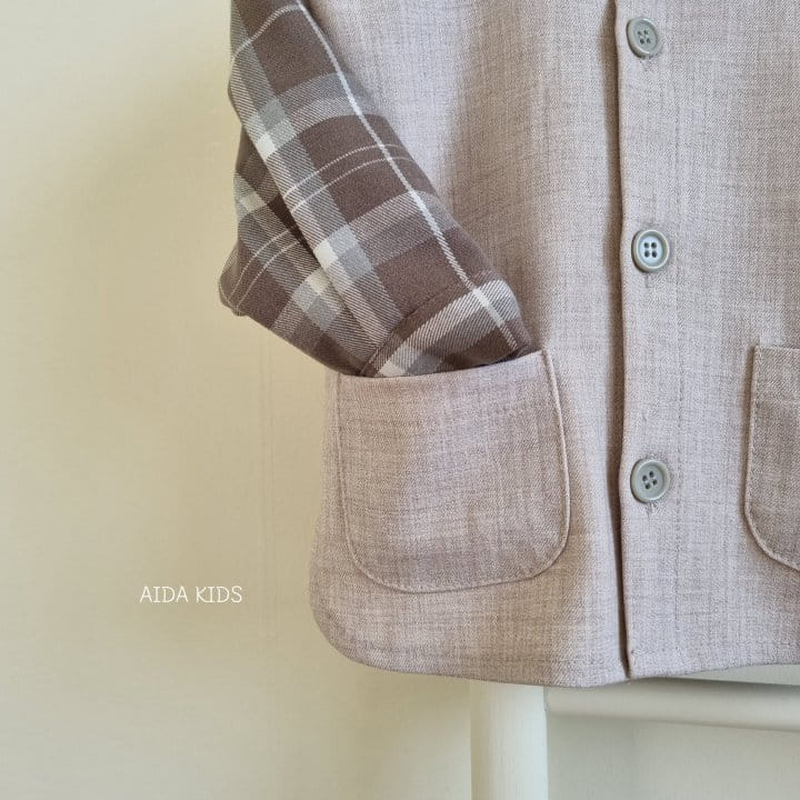 Aida - Korean Baby Fashion - #babyoutfit - New Dandy Check Jacket - 4