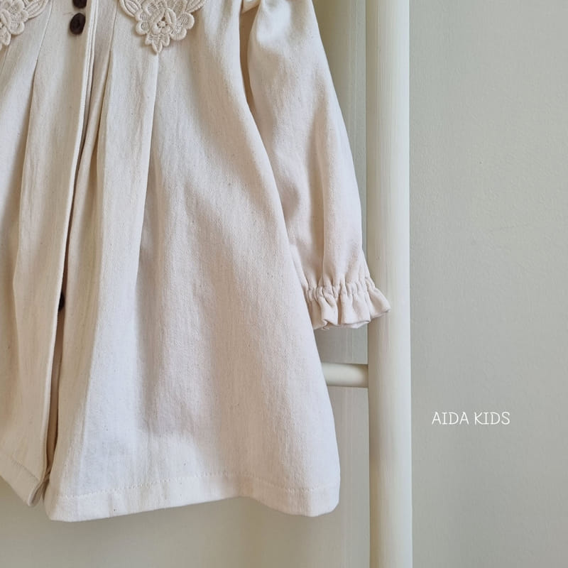 Aida - Korean Baby Fashion - #onlinebabyboutique - Cream Outer One-piece - 2