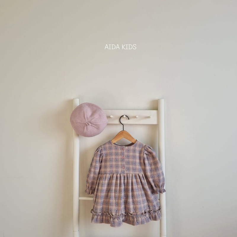 Aida - Korean Baby Fashion - #onlinebabyboutique - Purple Check One-piece - 4