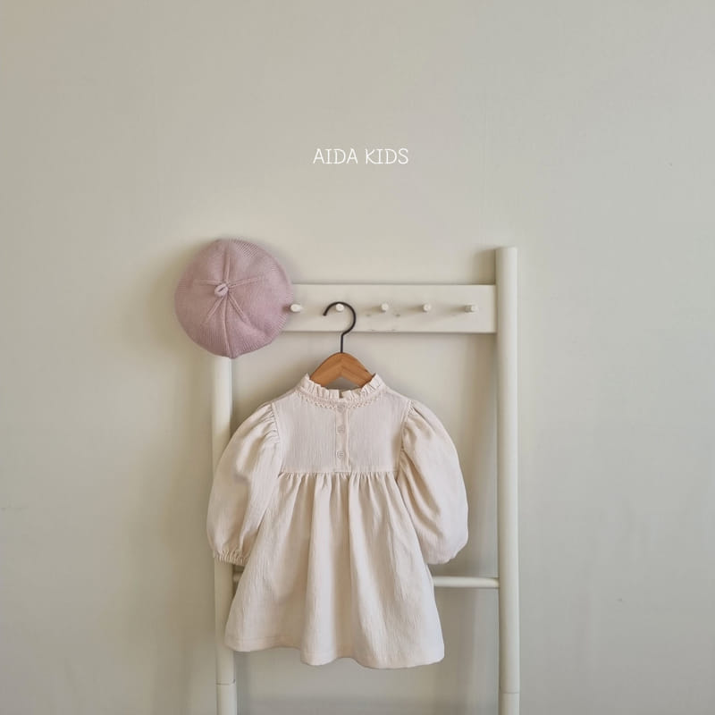Aida - Korean Baby Fashion - #onlinebabyshop - Motive Cream One-piece - 2