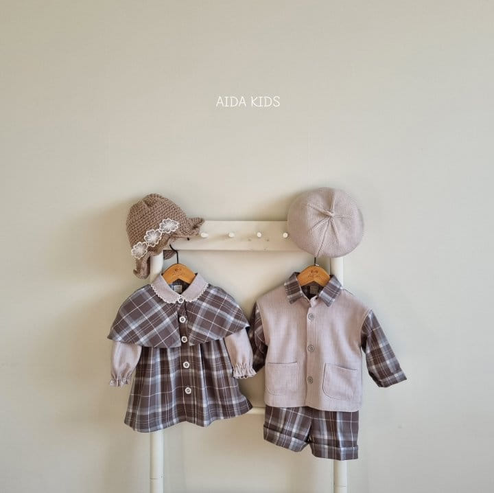 Aida - Korean Baby Fashion - #onlinebabyshop - New Dandy Check Jacket - 7
