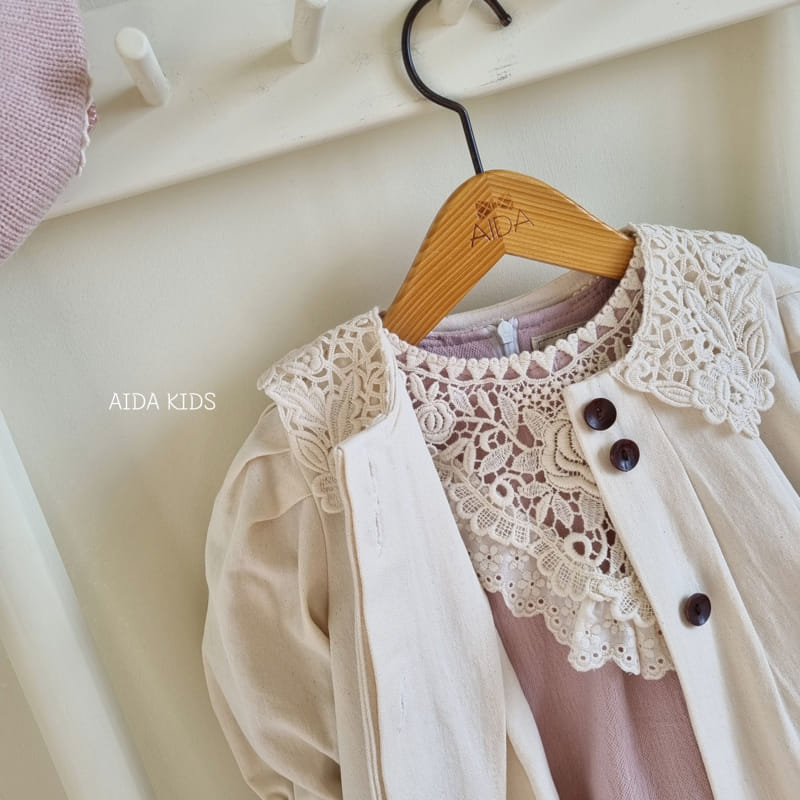 Aida - Korean Baby Fashion - #onlinebabyshop - Cream Outer One-piece - 4