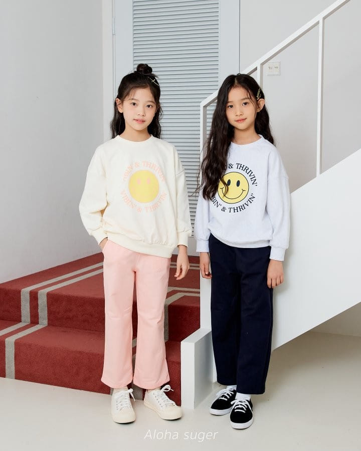 Aloha Suger - Korean Children Fashion - #Kfashion4kids - Smlie Top Bottom Set - 10