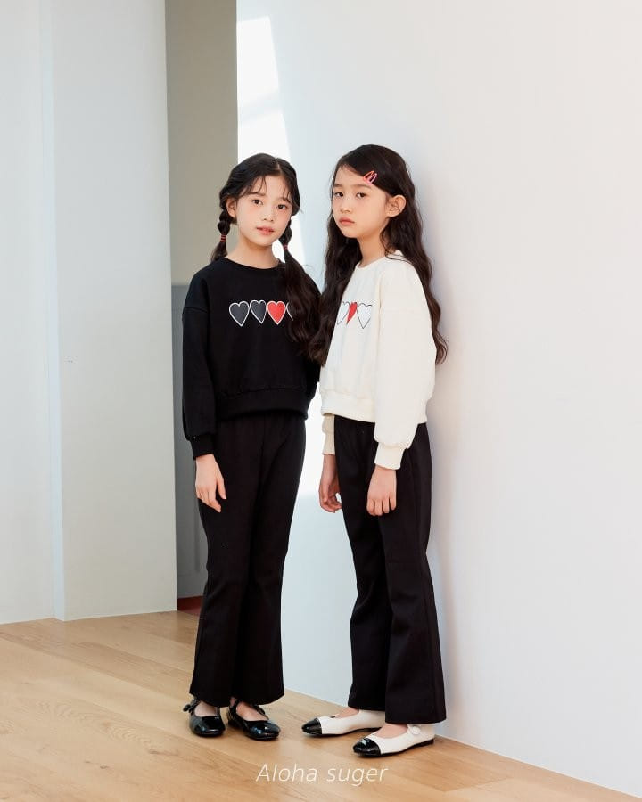 Aloha Suger - Korean Children Fashion - #childrensboutique - Heart Crop Sweatshirt - 2