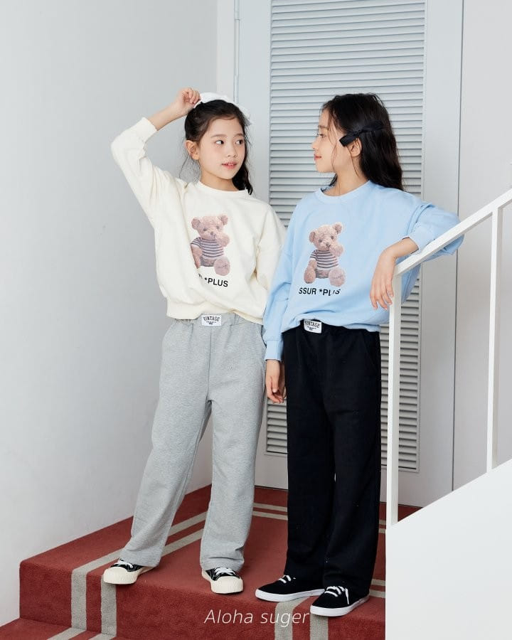 Aloha Suger - Korean Children Fashion - #designkidswear - Label Wide Pants - 9
