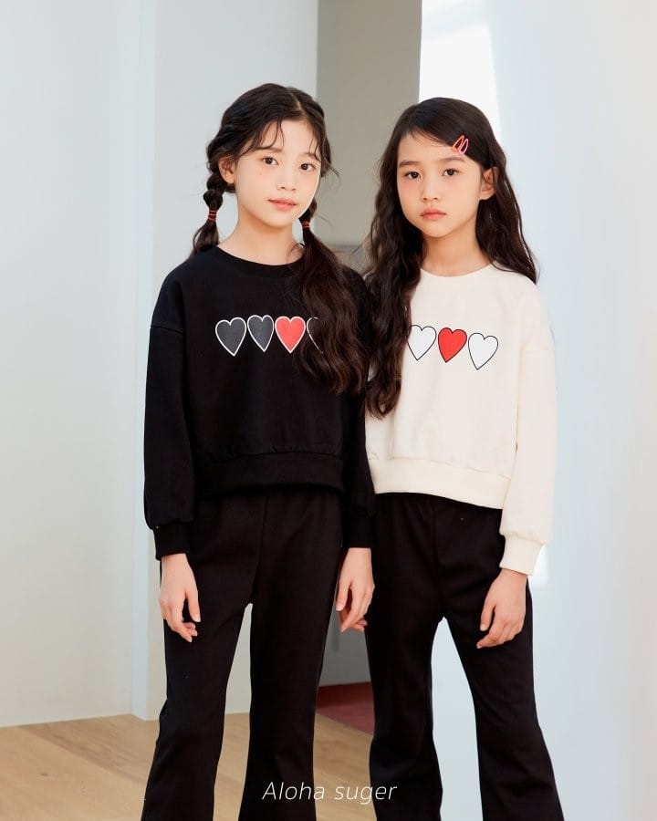 Aloha Suger - Korean Children Fashion - #designkidswear - Heart Crop Sweatshirt - 3
