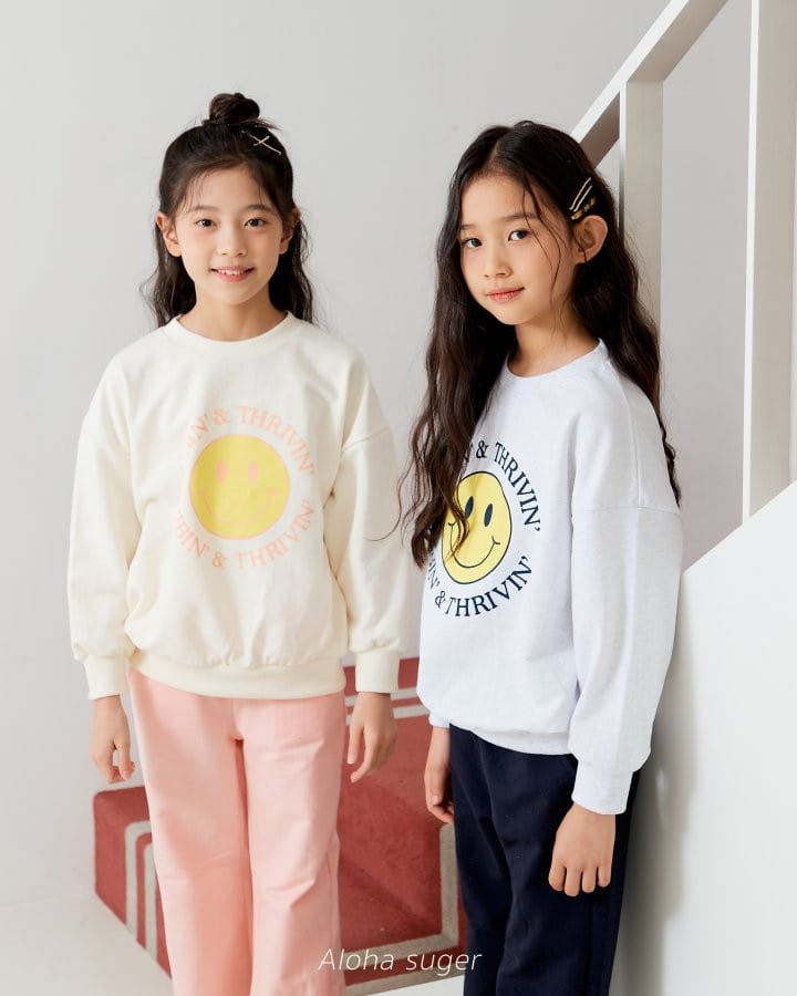 Aloha Suger - Korean Children Fashion - #discoveringself - Smlie Top Bottom Set - 5