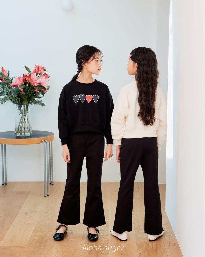 Aloha Suger - Korean Children Fashion - #designkidswear - Heart Crop Sweatshirt - 4