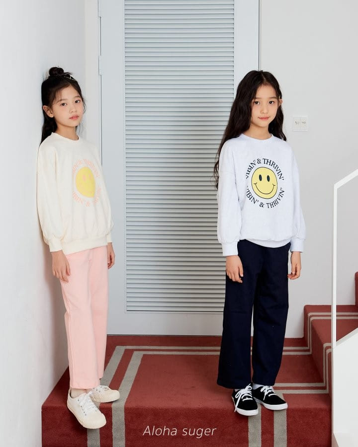Aloha Suger - Korean Children Fashion - #fashionkids - Smlie Top Bottom Set - 6