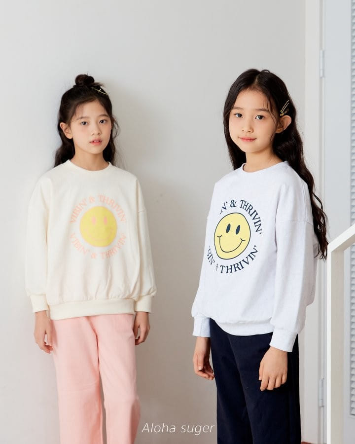 Aloha Suger - Korean Children Fashion - #kidsshorts - Smlie Top Bottom Set - 7