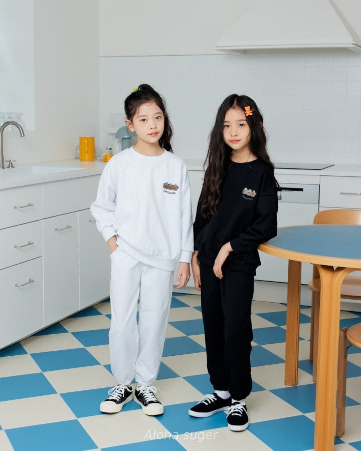 Aloha Suger - Korean Children Fashion - #kidsstore - Bear Top Bottom Set - 10