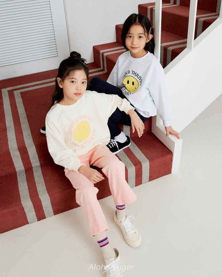 Aloha Suger - Korean Children Fashion - #kidzfashiontrend - Smlie Top Bottom Set - 9