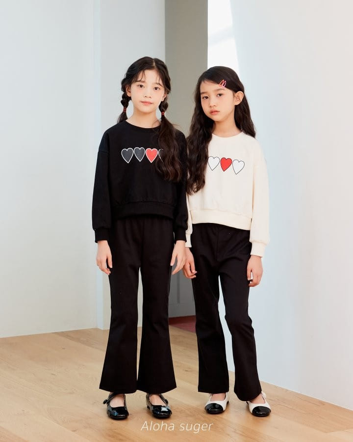 Aloha Suger - Korean Children Fashion - #kidzfashiontrend - Heart Crop Sweatshirt - 8