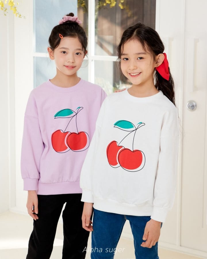 Aloha Suger - Korean Children Fashion - #littlefashionista - Cherry Sweatshirt - 2
