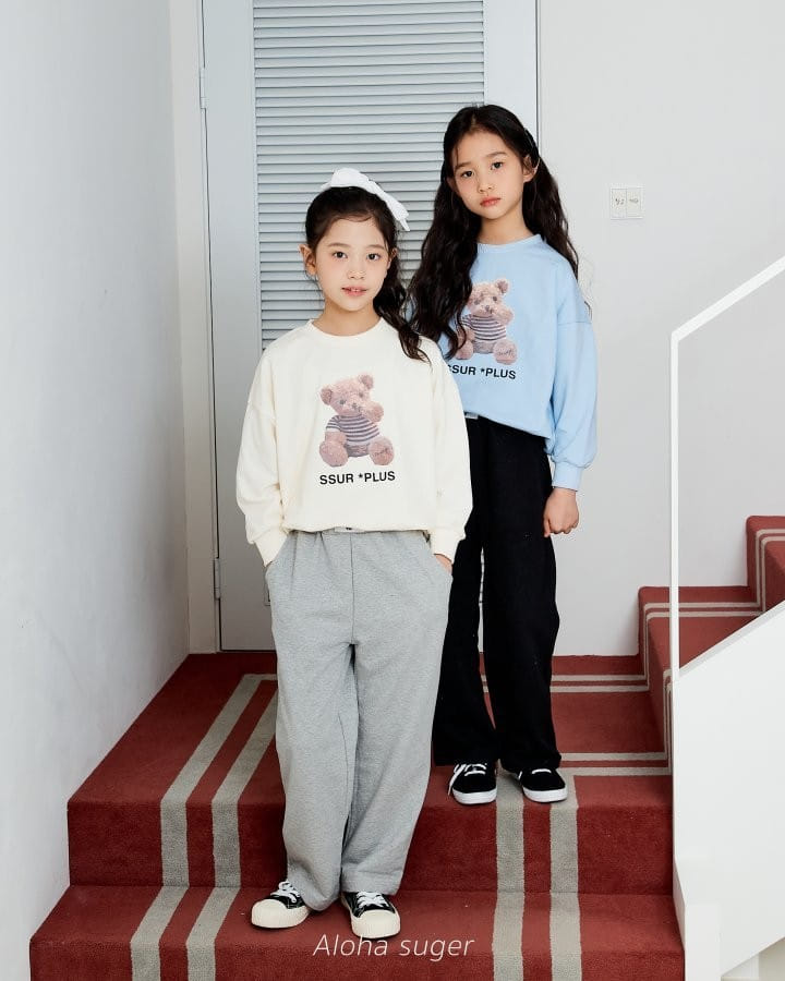Aloha Suger - Korean Children Fashion - #littlefashionista - Label Wide Pants - 2