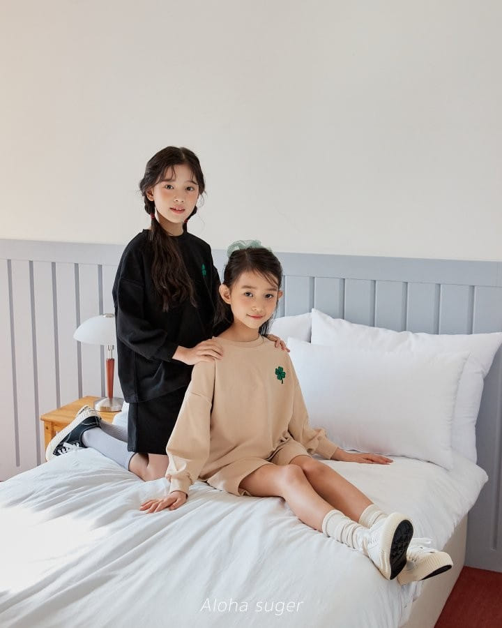 Aloha Suger - Korean Children Fashion - #littlefashionista - Clover Top Bottom Set - 6