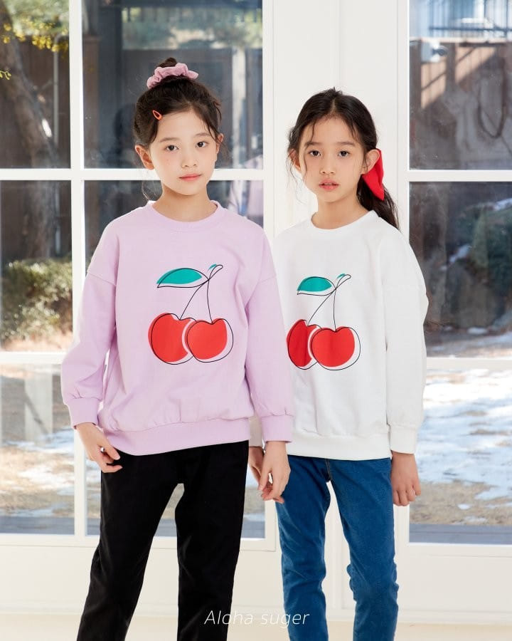 Aloha Suger - Korean Children Fashion - #prettylittlegirls - Cherry Sweatshirt - 5