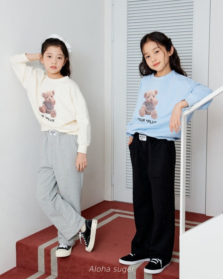 Aloha Suger - Korean Children Fashion - #prettylittlegirls - Label Wide Pants - 5