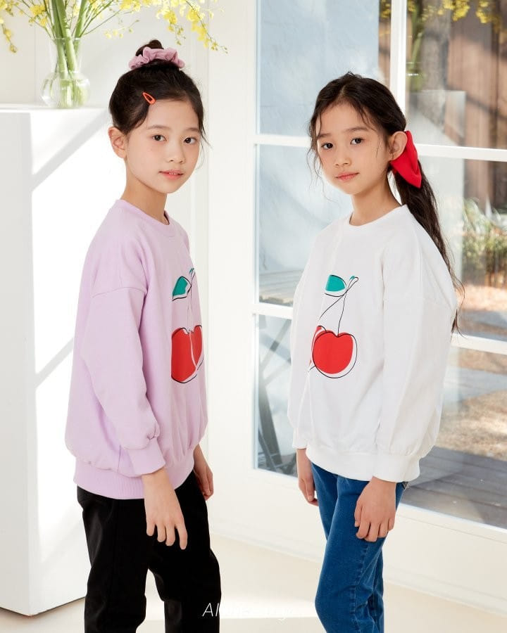 Aloha Suger - Korean Children Fashion - #toddlerclothing - Cherry Sweatshirt - 7