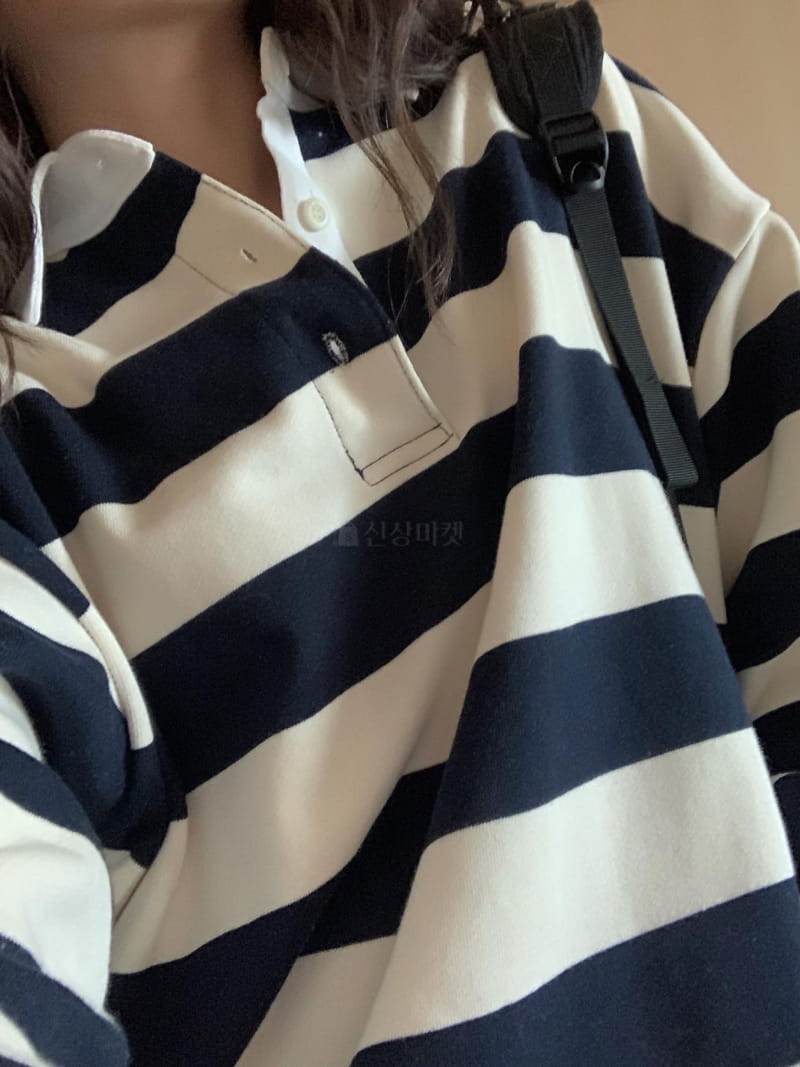 And Floyd - Korean Women Fashion - #momslook - Chase Stripes Sweatshirt - 2