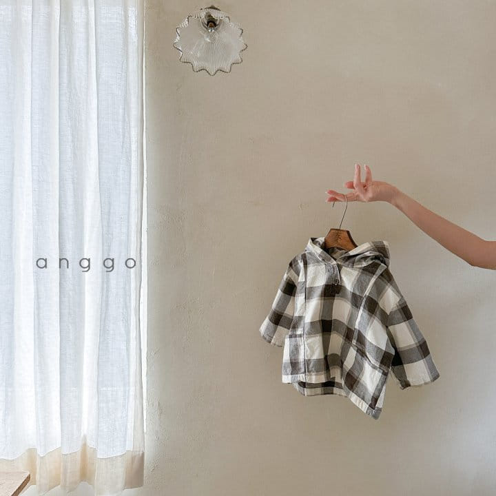 Anggo - Korean Baby Fashion - #babyfever - Checks Choco Anorak - 5