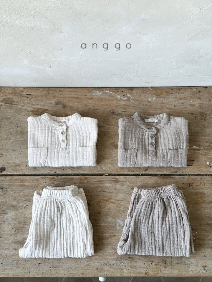 Anggo - Korean Baby Fashion - #babyoutfit - Marlang Top Bottom Set