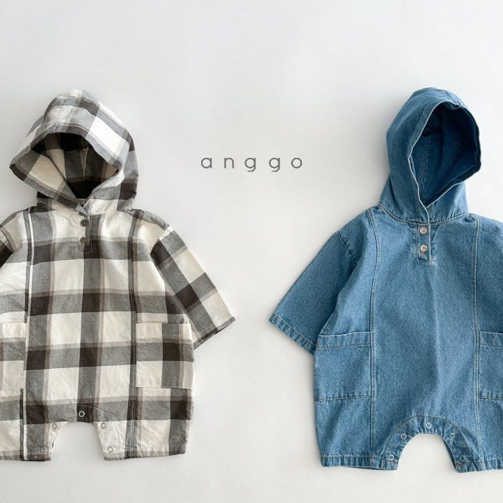 Anggo - Korean Baby Fashion - #onlinebabyboutique - Checks Choco Bodysuit - 6