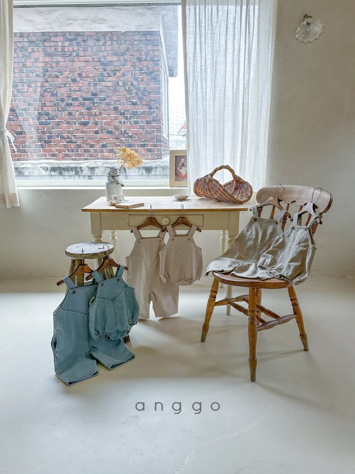 Anggo - Korean Baby Fashion - #onlinebabyboutique - Shu Overalls Bodysuit Denim - 4