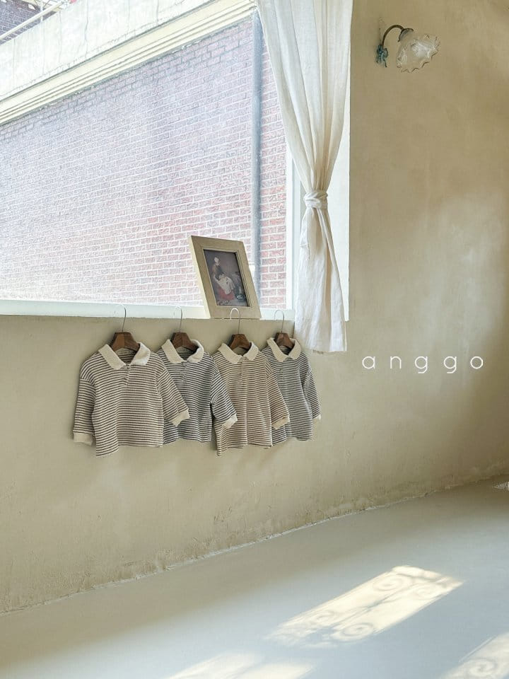 Anggo - Korean Baby Fashion - #onlinebabyshop - Kitkat Collar Tee - 5
