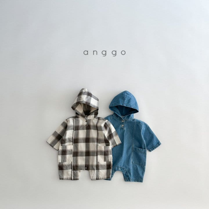Anggo - Korean Baby Fashion - #smilingbaby - Checks Choco Bodysuit - 8