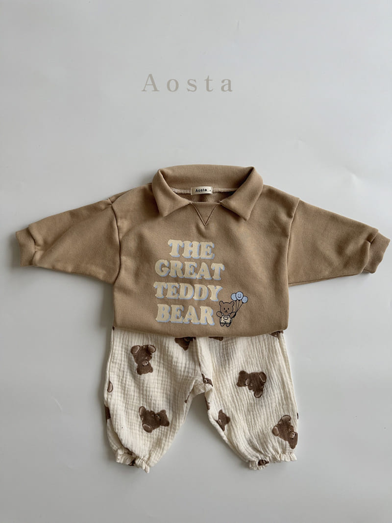 Aosta - Korean Children Fashion - #childofig - Collar Bear Sweatshirt - 5