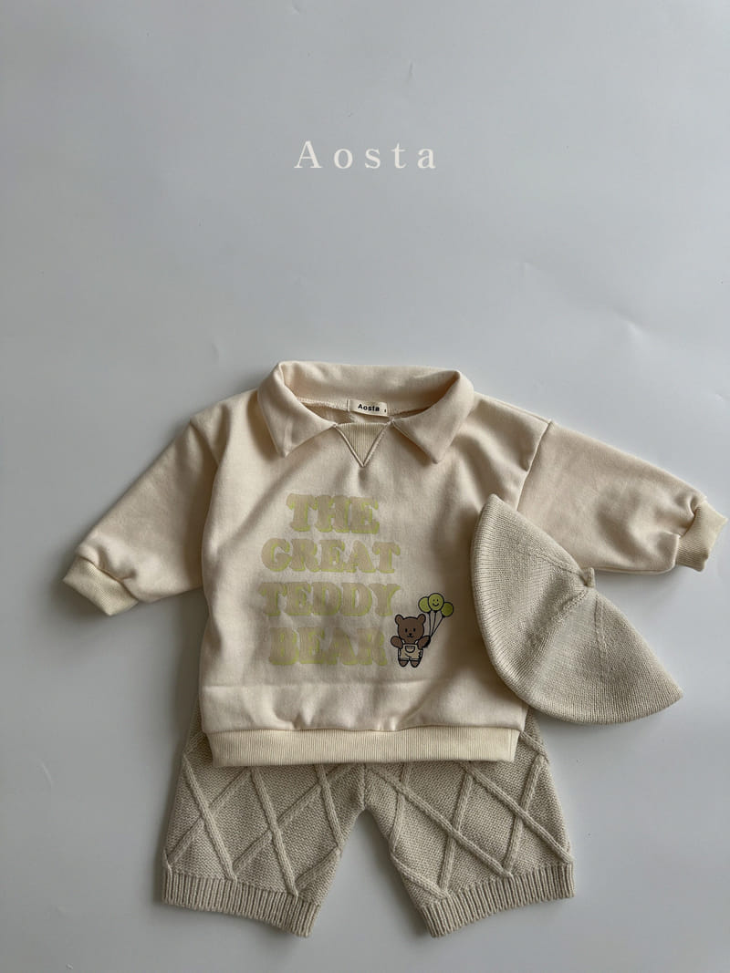 Aosta - Korean Children Fashion - #fashionkids - Collar Bear Sweatshirt - 10