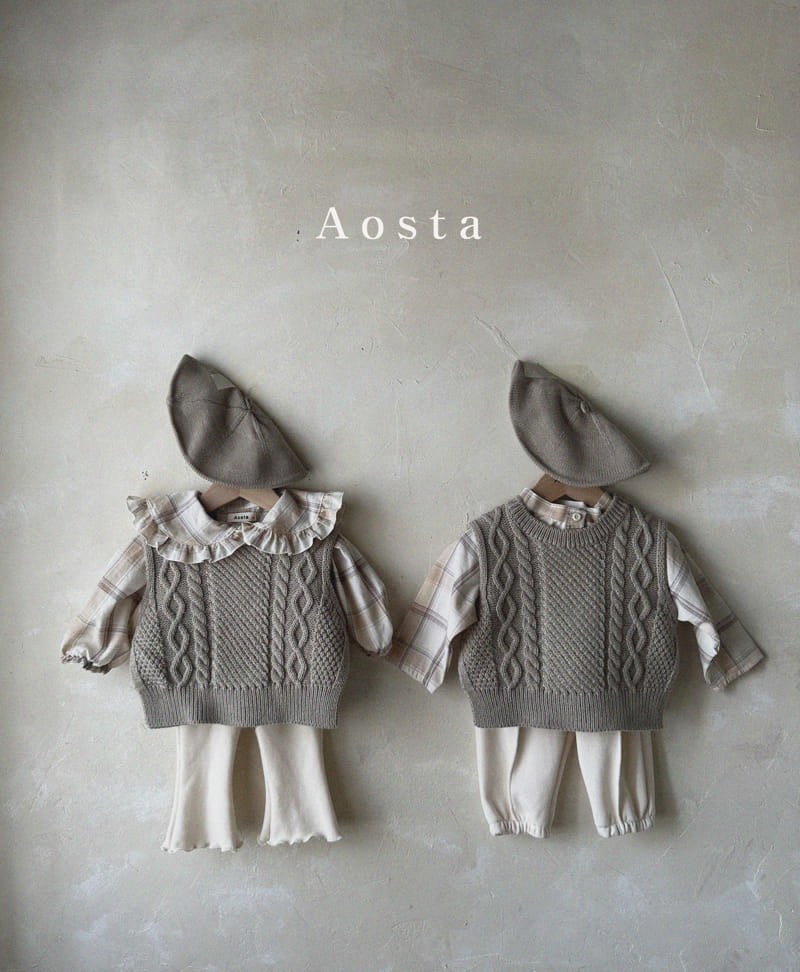 Aosta - Korean Children Fashion - #kidsshorts - Knit Vest - 3