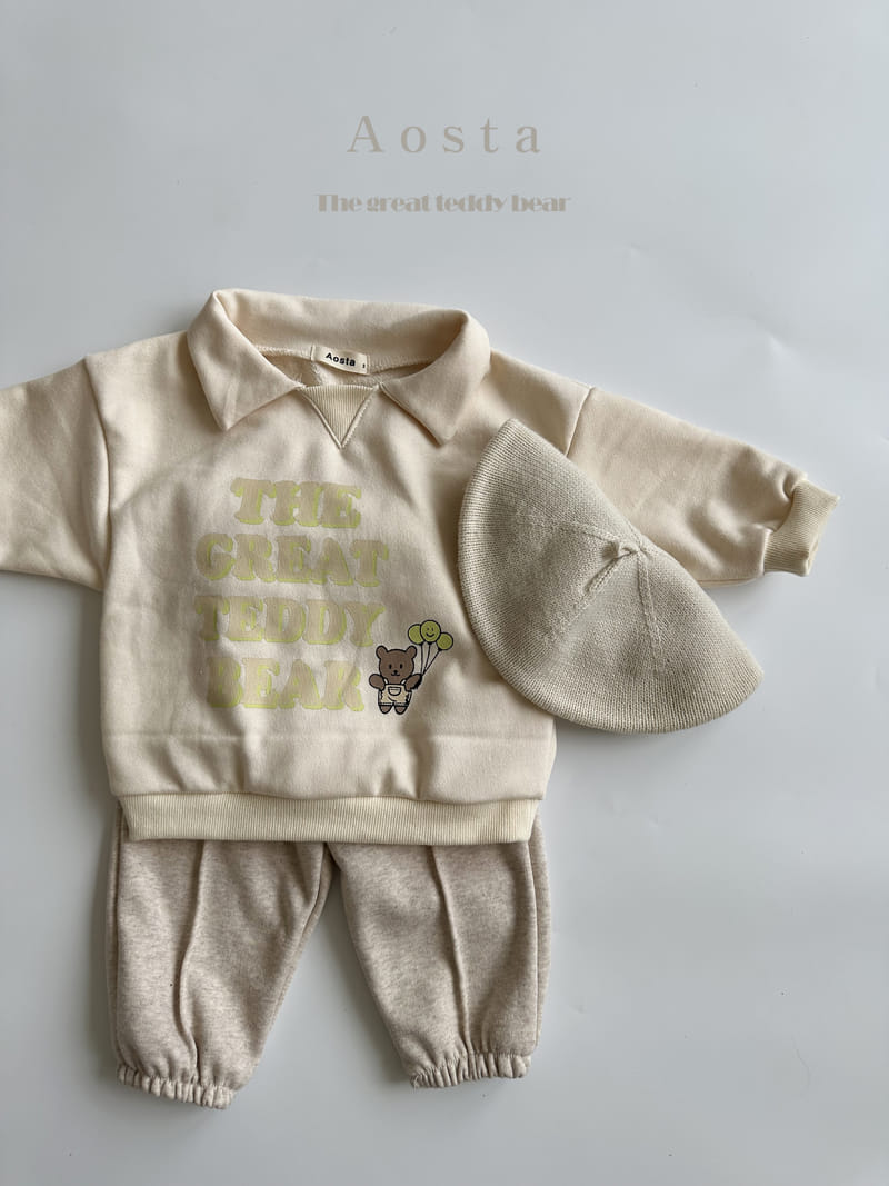 Aosta - Korean Children Fashion - #kidsstore - Collar Bear Sweatshirt - 12