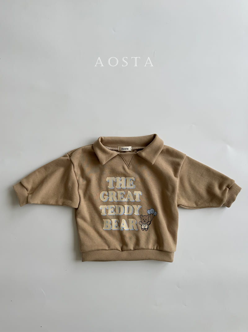 Aosta - Korean Children Fashion - #magicofchildhood - Collar Bear Sweatshirt - 2