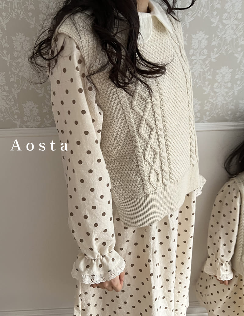 Aosta - Korean Women Fashion - #vintageinspired - Mom Knit Vest - 5