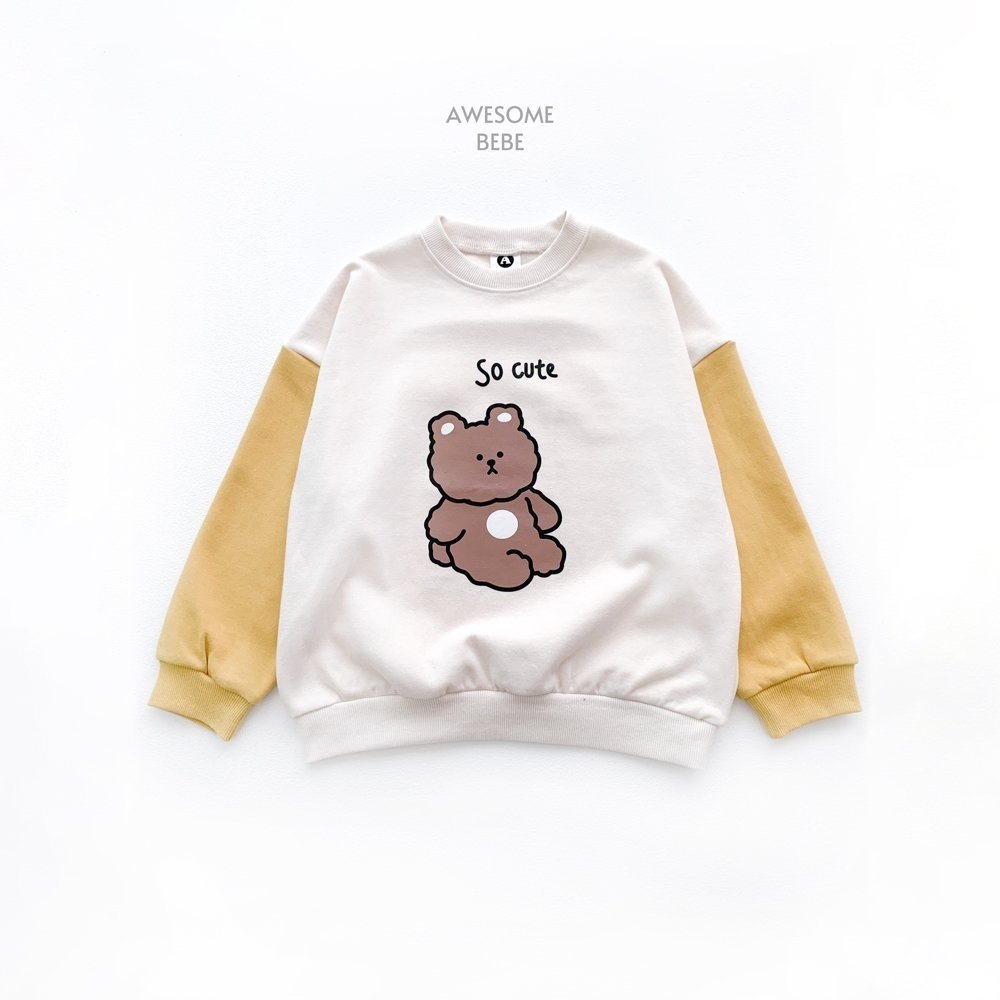 Awesome Bebe - Korean Children Fashion - #kidzfashiontrend - Cube Bear Top Bottom Set - 12