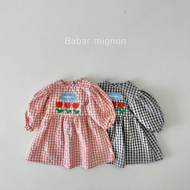 Babar Mignon - Korean Children Fashion - #childrensboutique - Tulip Check One-piece